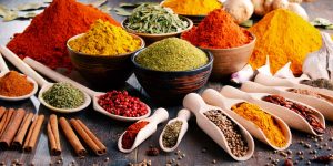 Variety,Of,Spices,And,Herbs,On,Kitchen,Table. Variety,Of,Spices,And,Herbs,On,Kitchen,Table.