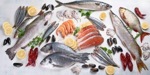 Fresh,Fish,And,Seafood.,Healthy,Eating,Concept.,Top,View