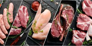 Food,Collage.,Set,Of,Different,Meat,,Veal,,Pork,And,Chicken